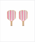Golden Stella Stripe Pickleball Paddle Earrings PINK/WHITE