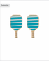Golden Stella Stripe Pickleball Paddle Earrings TURQUOISE/WHITE