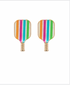 Golden Stella Stripe Pickleball Paddle Earrings MULTI