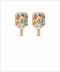 Golden Stella Floral Pickleball Paddle Earrings WHITE FLORAL