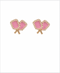 Golden Stella Pickleball Paddle Pearl Earrings PINK