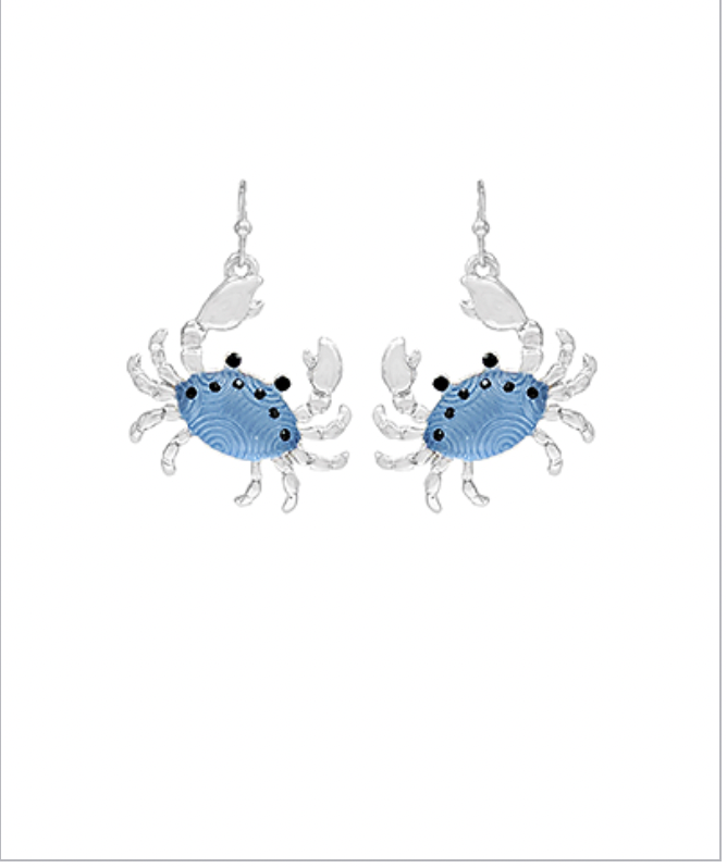 Golden Stella Sealife Drop Earrings CRAB/SILVER