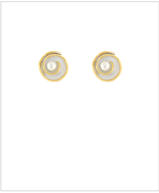 Golden Stella Rose Pearl Stud Earrings CREAM/GOLD