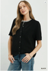 Umgee W SS Knit Cardigan Top BLACK