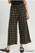 Umgee W Plaid Wide Leg Pants HUNTER GREEN