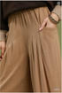 Umgee W Linen Pinstripe Wide Leg Pants LATTE