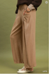 Umgee W Linen Pinstripe Wide Leg Pants LATTE