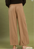 Umgee W Linen Pinstripe Wide Leg Pants LATTE