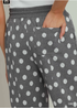 Umgee W Polka Dot Print Barrel Pants GREY