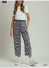 Umgee W Polka Dot Print Barrel Pants GREY