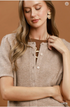 Umgee W SS Knit Cardigan Top LATTE