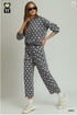 Umgee W Polka Dot Printed Pullover GREY
