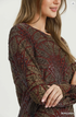 Umgee W LS Velvet Burn Out Top BURGUNDY