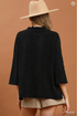 Umgee W Flare Sleeve Mock Neck Sweater BLACK