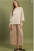Umgee W Flare Sleeve Mock Neck Sweater ECRU