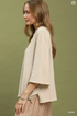 Umgee W Flare Sleeve Mock Neck Sweater ECRU