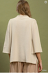 Umgee W Flare Sleeve Mock Neck Sweater ECRU
