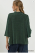 Umgee W Flare Sleeve Mock Neck Sweater HUNTER GREEN