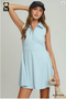 Umgee W Sleeveless 1/4 Zip Dress BLUE AURA