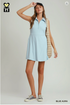 Umgee W Sleeveless 1/4 Zip Dress BLUE AURA