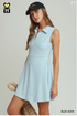 Umgee W Sleeveless 1/4 Zip Dress BLUE AURA