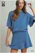 Umgee W Luxe Knit Skort BLUE