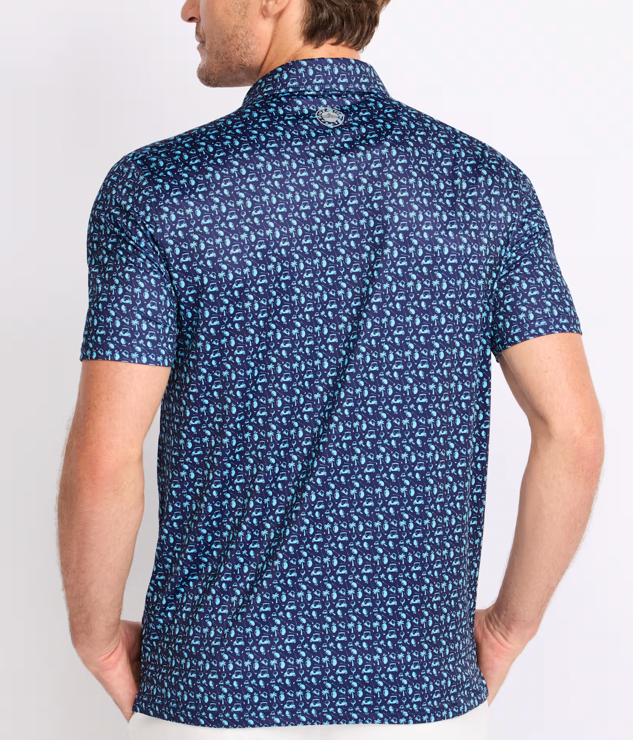 Flag & Anthem M Camden Golf Print Polo NAVY COMBO
