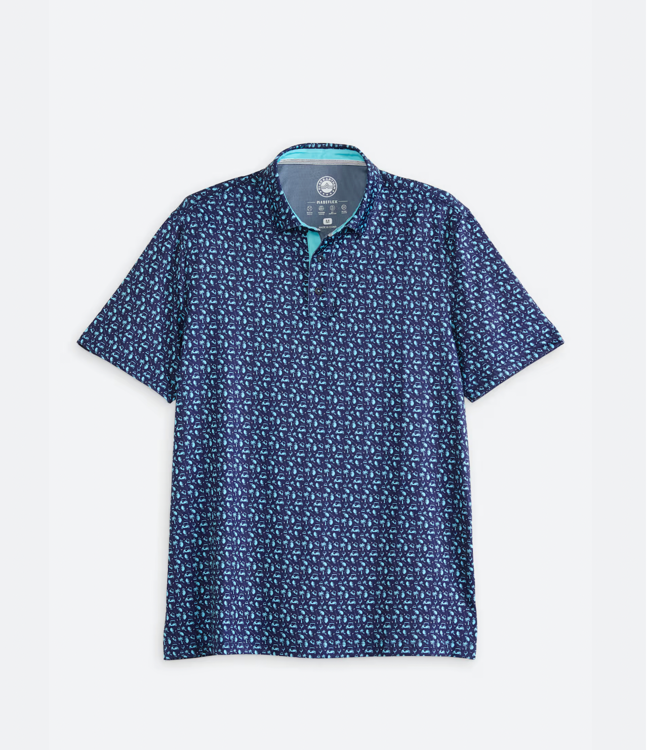 Flag & Anthem M Camden Golf Print Polo NAVY COMBO