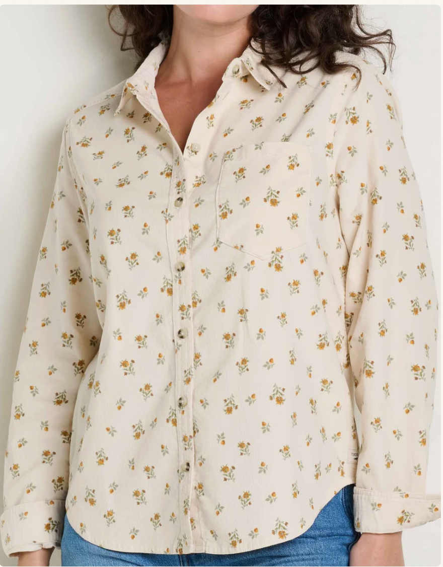 Toad & Co W LS Cattail Cord Shirt SALT PRINTS