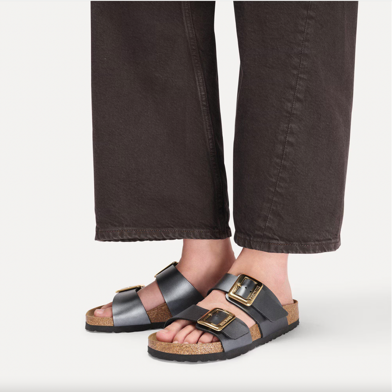 Birkenstock W Sydney Luxe Buckle METALLIC BLACK - NARROW