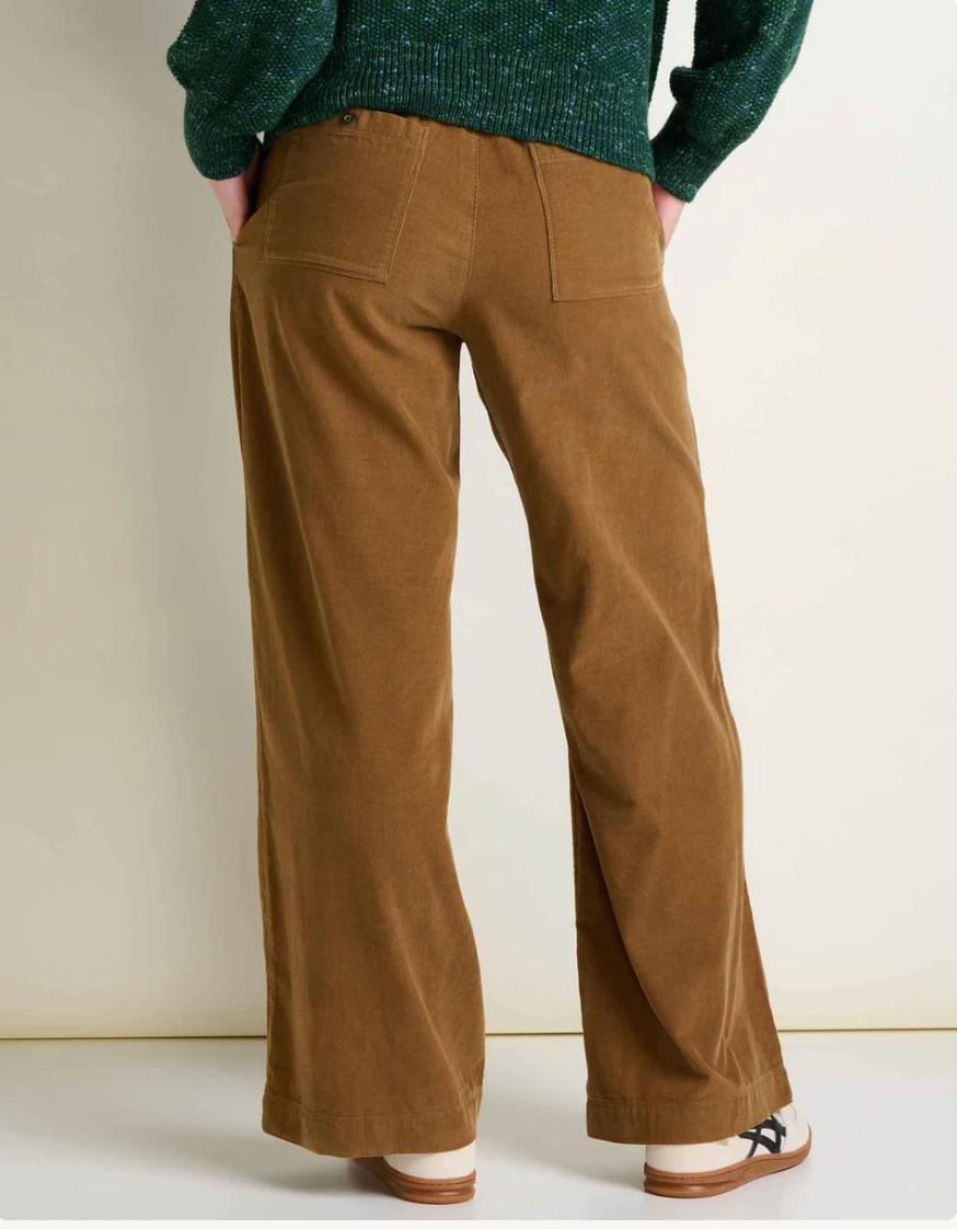 Toad & Co W Cattail Cord Wide Leg Pant HONEY BROWN