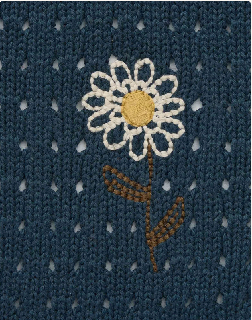 Toad & Co W Bianca Embroidered Cardigan MIDNIGHT DAISY EMBROIDERED