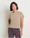 Toad & Co W SS Re-Form Embroidery Crew Tee KHAKI