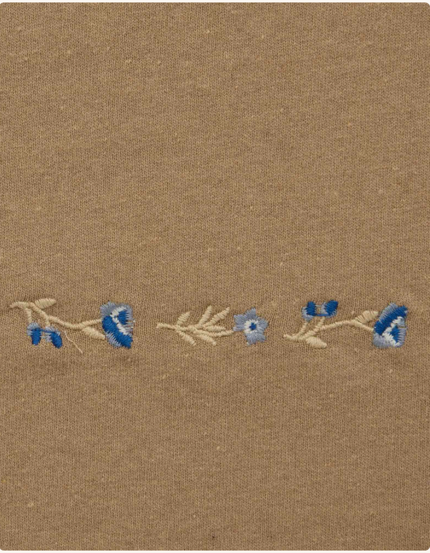 Toad & Co W SS Re-Form Embroidery Crew Tee KHAKI