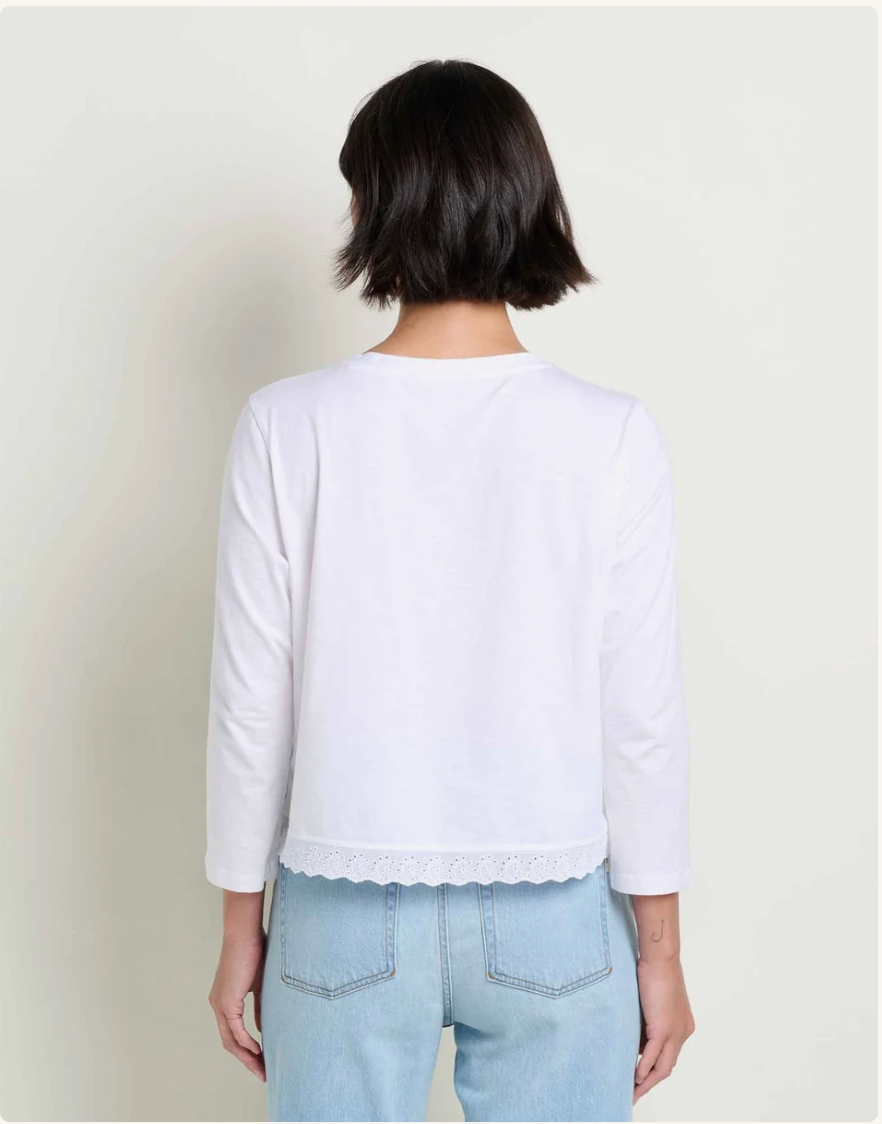 Toad & Co W Clara 3/4 Tee TRUE WHITE