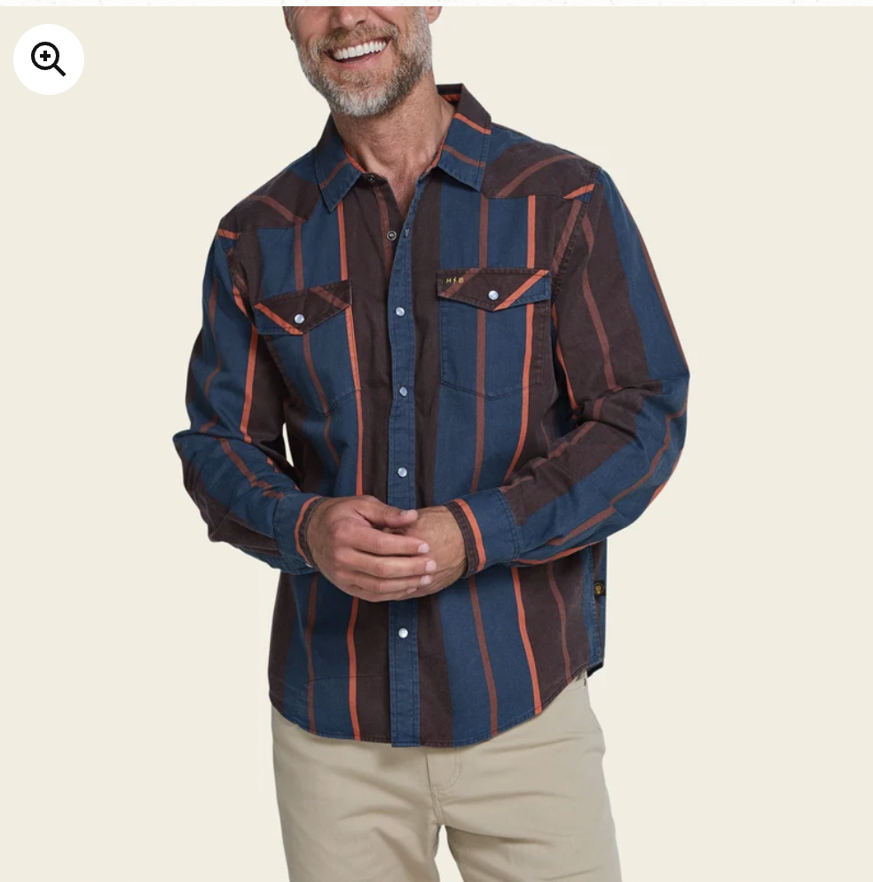 Howler Bros M LS High Rider Shirt DRIVER STRIPE