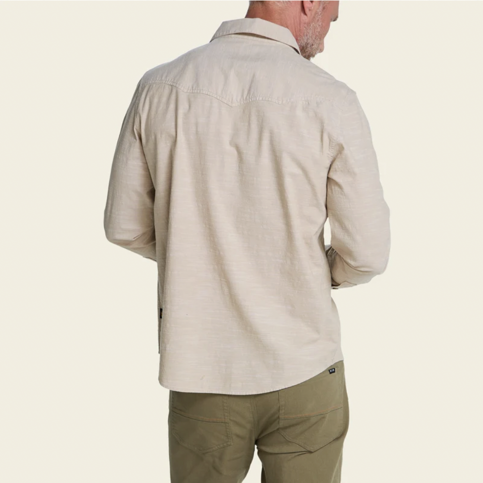 Howler Bros M LS Crosscut Deluxe Snapshirt PARROT PATROL DUNE CHAMBRAY