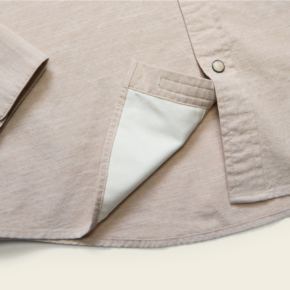 Howler Bros M LS Crosscut Deluxe Snapshirt PARROT PATROL DUNE CHAMBRAY