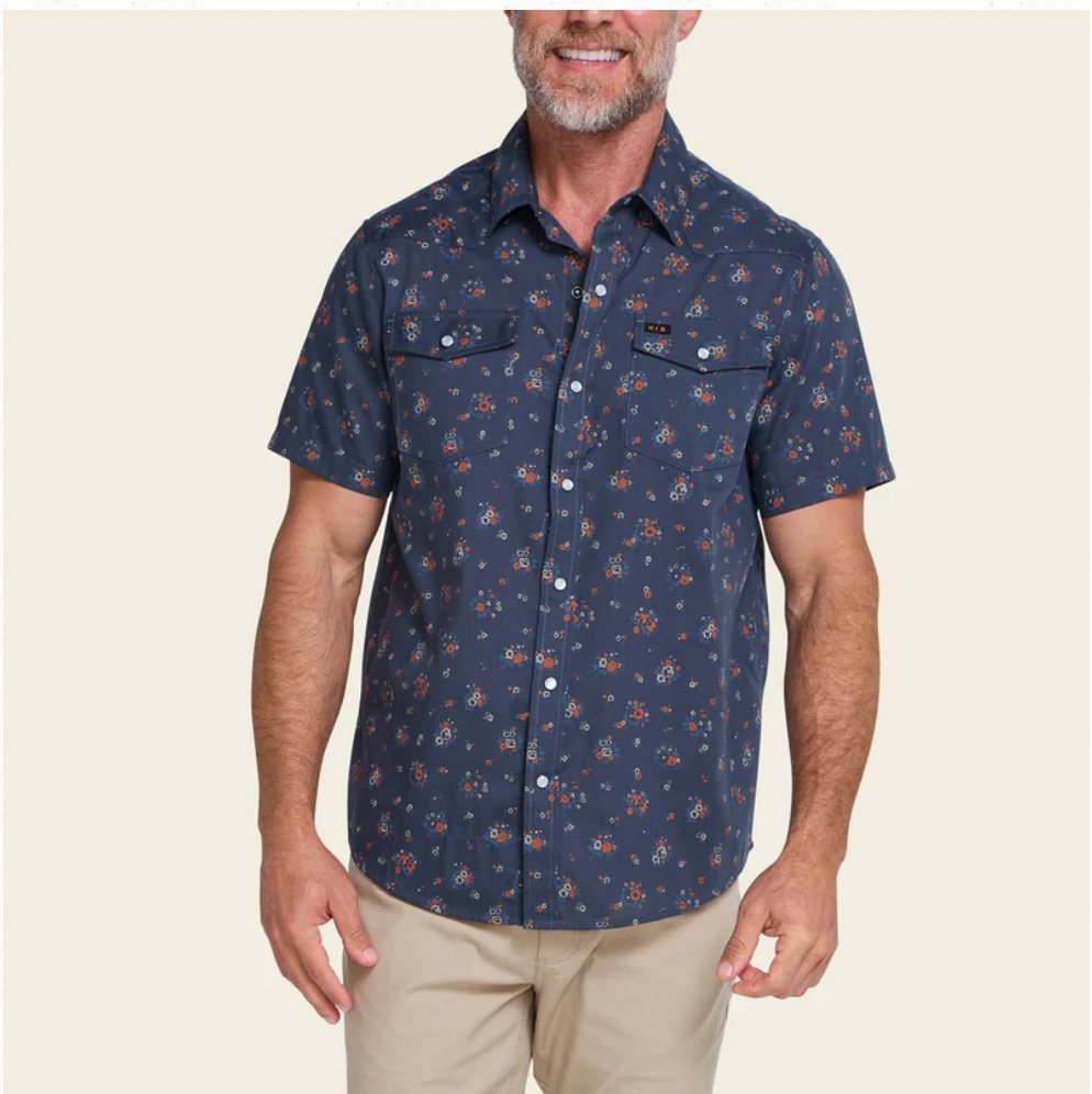 Howler Bros M SS H Bar B Snapshirt BOUQUETS MIDNIGHT