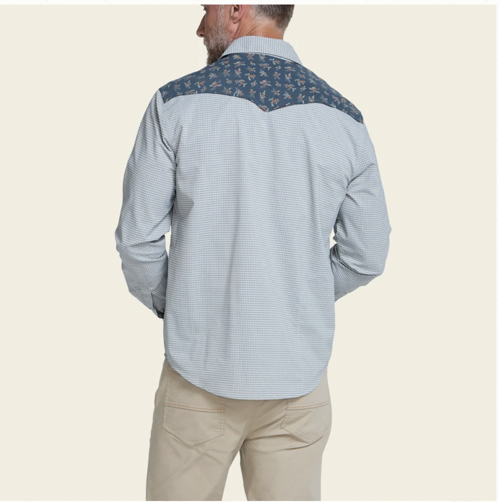 Howler Bros M LS H Bar B Tech Shirt RANCHER FLORAL SMOKE