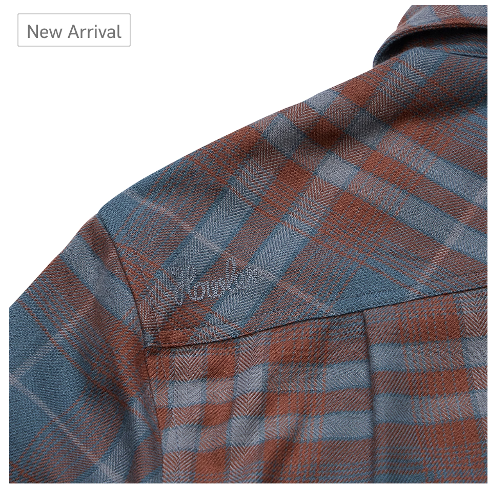 Howler Bros M LS Harker's Flannel KEMPTON DARK SLATE