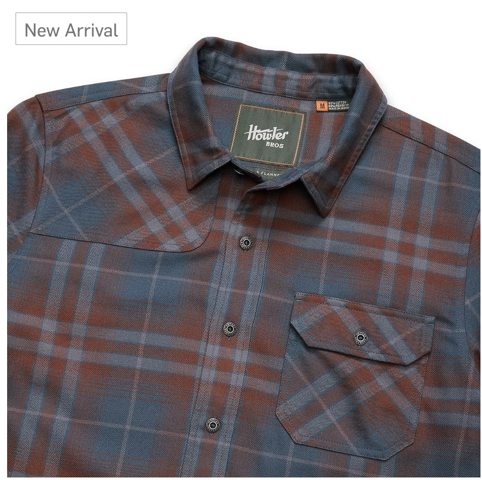 Howler Bros M LS Harker's Flannel KEMPTON DARK SLATE