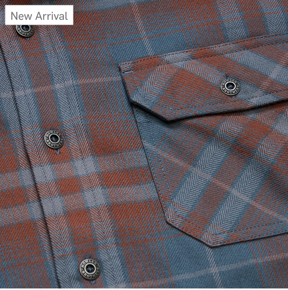 Howler Bros M LS Harker's Flannel KEMPTON DARK SLATE