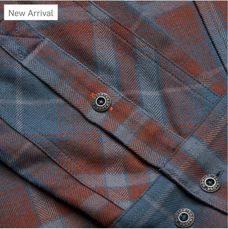 Howler Bros M LS Harker's Flannel KEMPTON DARK SLATE