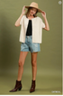 Umgee W SS Knit Cardigan Top OATMEAL