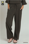 Umgee W LuxeKnit Wide Leg Pants CHARCOAL