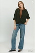 Umgee W Contrast Trim Cardigan DARK OLIVE