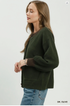 Umgee W Contrast Trim Cardigan DARK OLIVE