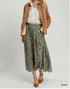 Umgee W Dot Print Pull On Skirt OLIVE