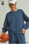 Umgee W Knit Crewneck Pullover DENIM